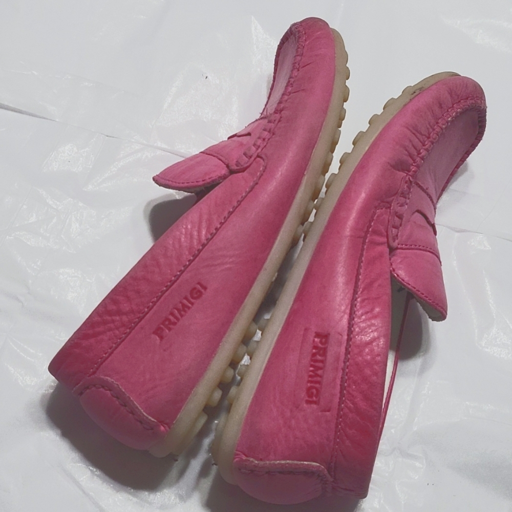 Primigi Fuchsia pink leather loafers Slip on Girls Youth size 2.5 EU size 34 New - Picture 8 of 13